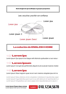 Promocione su escuela de inglés con texto en negro y rojo