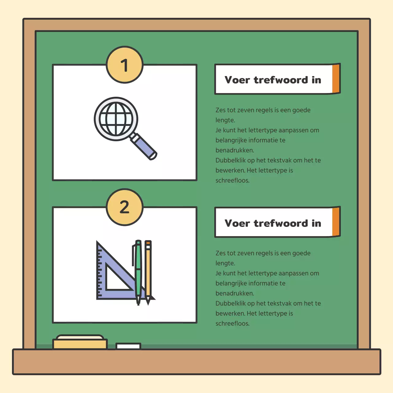 Kleurrijke schoolbordkaartenNieuws
