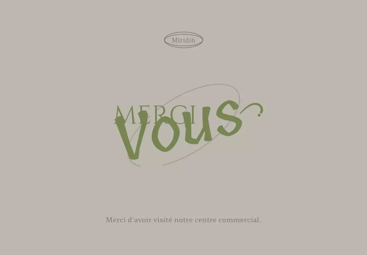 Enveloppe de la carte postale de la marque avec des couleurs discrètes, un texte d'appréciation du client et une illustration circulaire