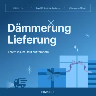 Werben Sie für eine einfache frühmorgendliche Zustellungsmitteilung in Blau