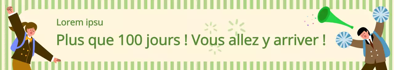 Bannière SAT pour la rentrée scolaire avec illustration sur fond rayé