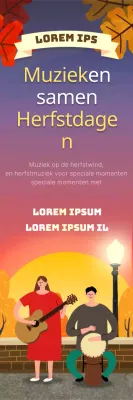 Herfsttooi met rode en gele herfstbladeren en een roze zonsondergangachtergrond