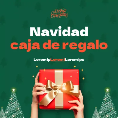 Promocione un evento de venta de cupones con cajas de regalo kitsch en verde y rojo