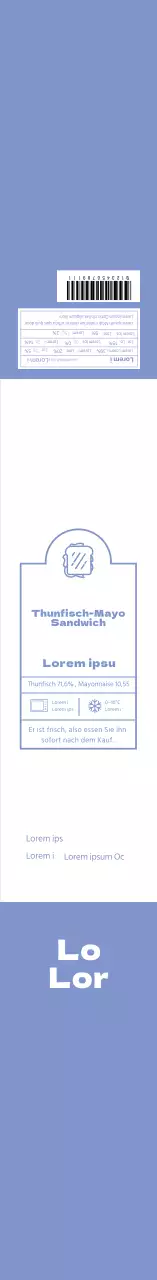 Blaue sauber illustrierte Sandwich-Etiketten