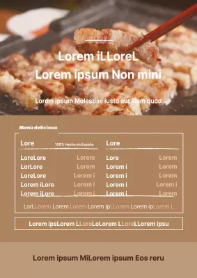 Carta de masajes con fotos de masajes en marrón