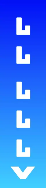 Eenvoudig geleidingshulpstuk met blauw-witte tekst over de waterlocatie en een pijlvorm