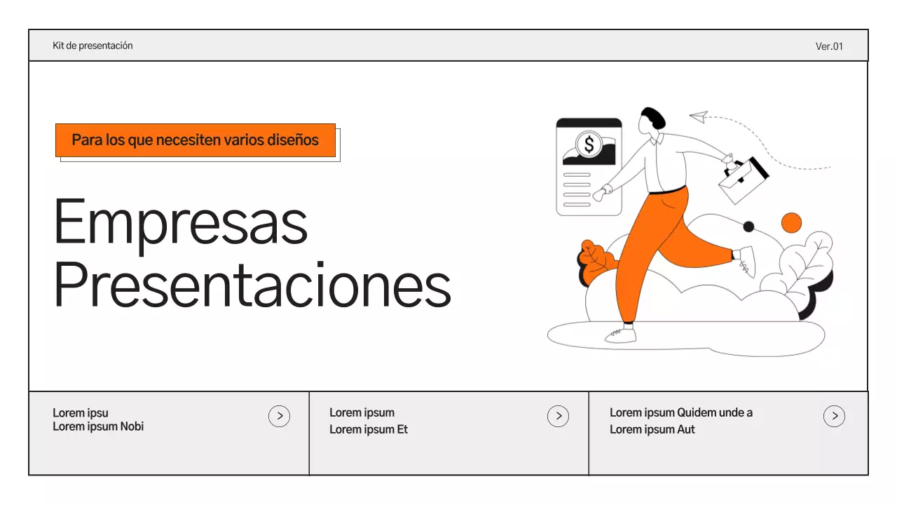 Informes empresariales sencillos en naranja