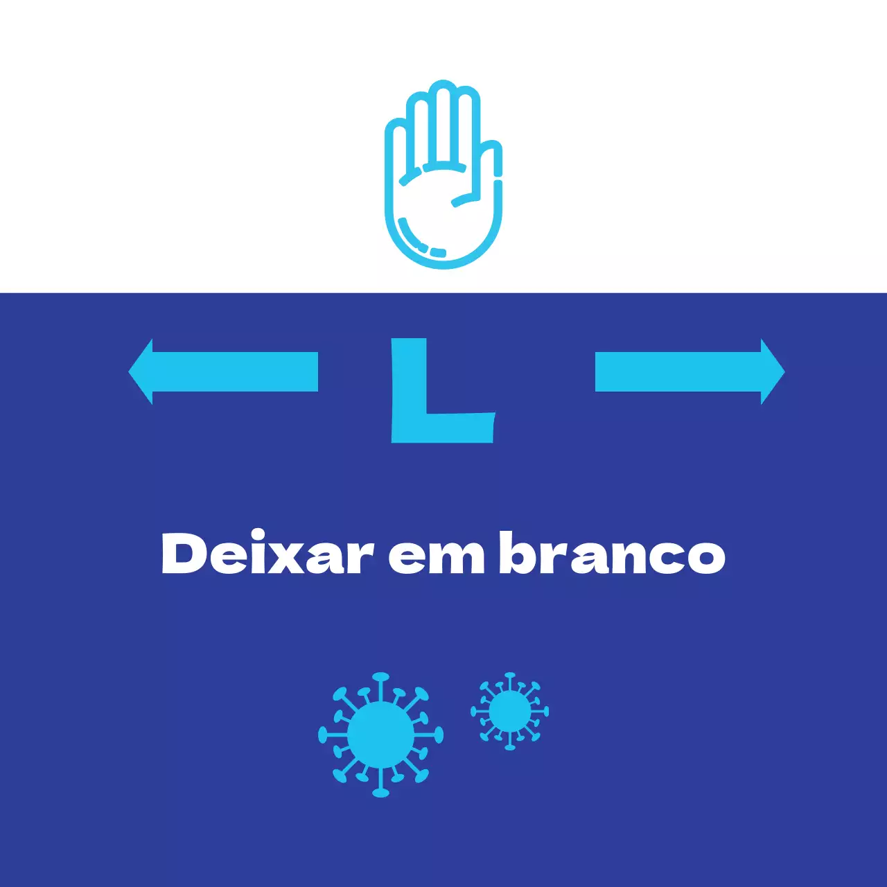 Letras azuis destacadas Distanciamento do coronavírus limpo