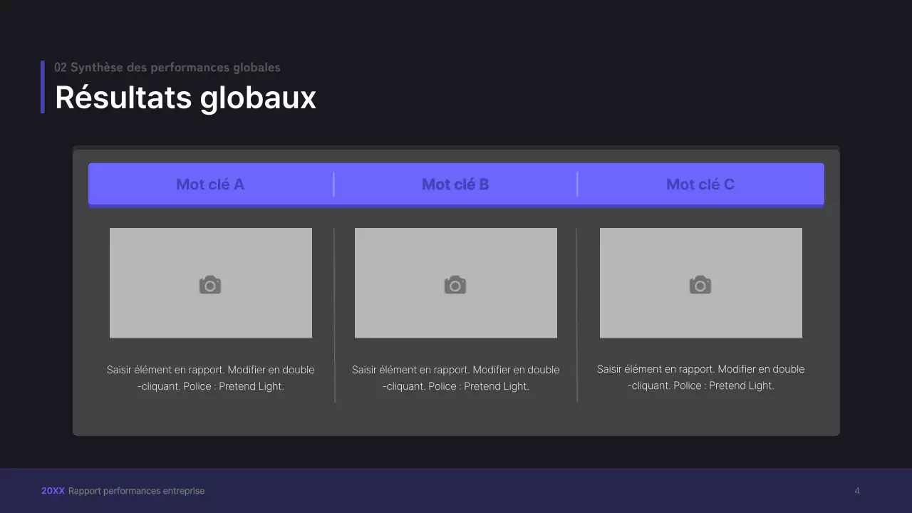 Kit de présentation d'entreprise violet, concept UI tridimensionnel
