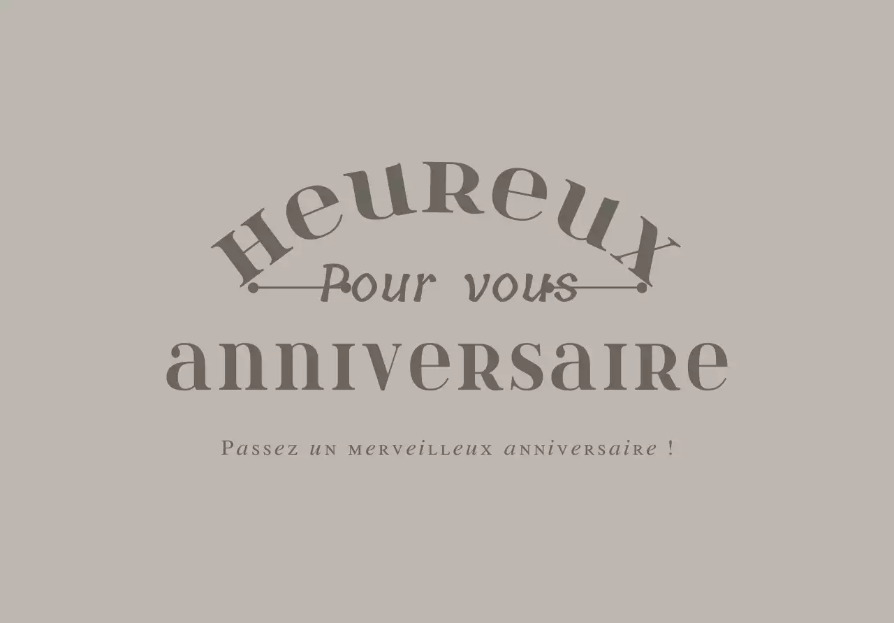 Enveloppe de carte postale d'anniversaire avec texte et illustration au trait