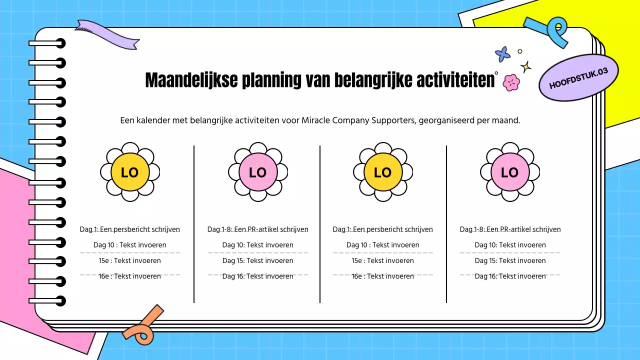 Supportersgetuigenis in de vorm van een kitscherig briefje in roze en lichtblauw