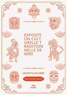 Aperçu traditionnel des peintures au trait avec un thème rouge et des bordures