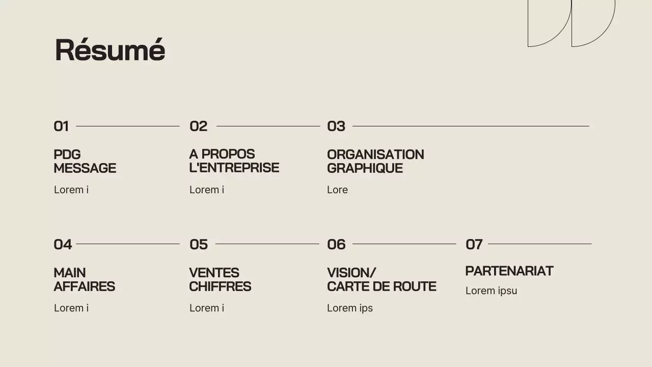 Un profil d'entreprise simple en beige