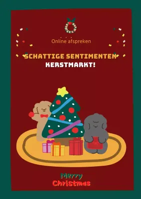 Uitnodigingen voor rood en groen kerstfeest