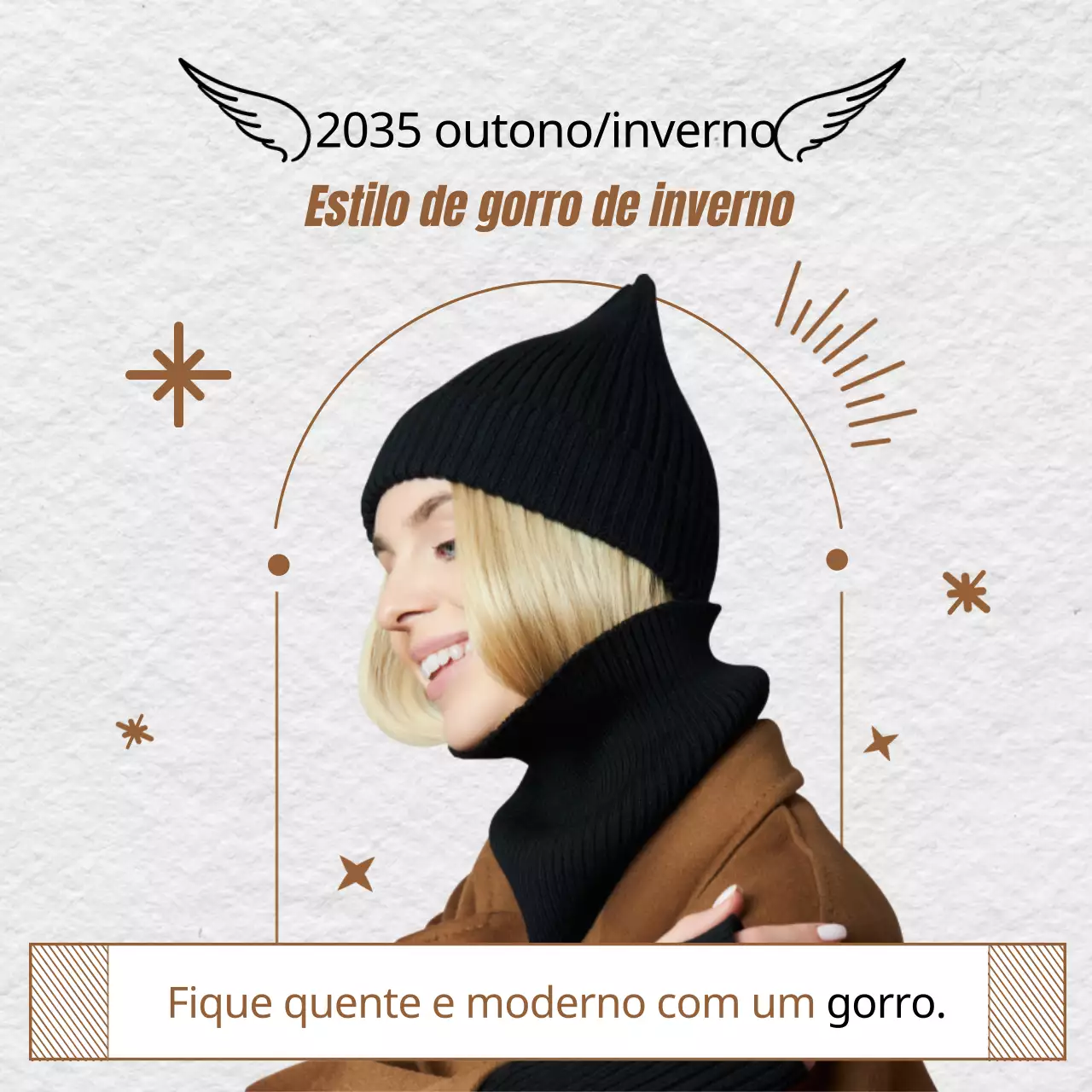 Anúncios de estilo de moda castanhos e invernais