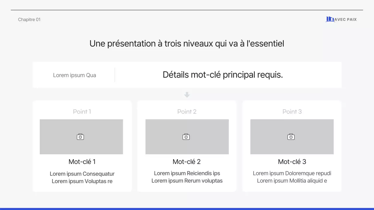 Proposition d'entreprise simple et épurée en bleu-gris