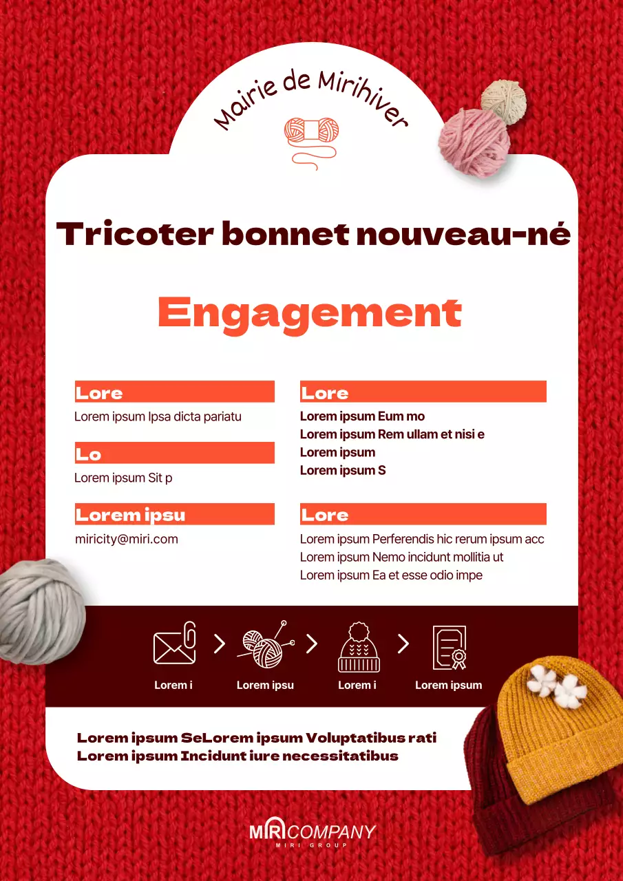 Bénévolat sur fond de tricot rouge