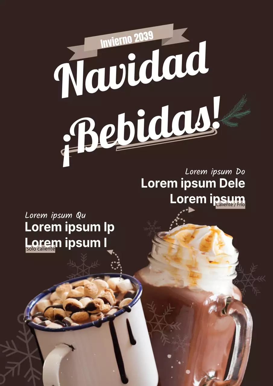 Presentamos la carta de bebidas del café marrón