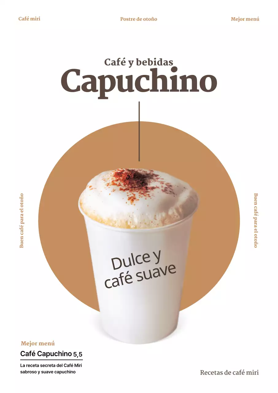 Promover el café otoñal en tonos blancos y beige