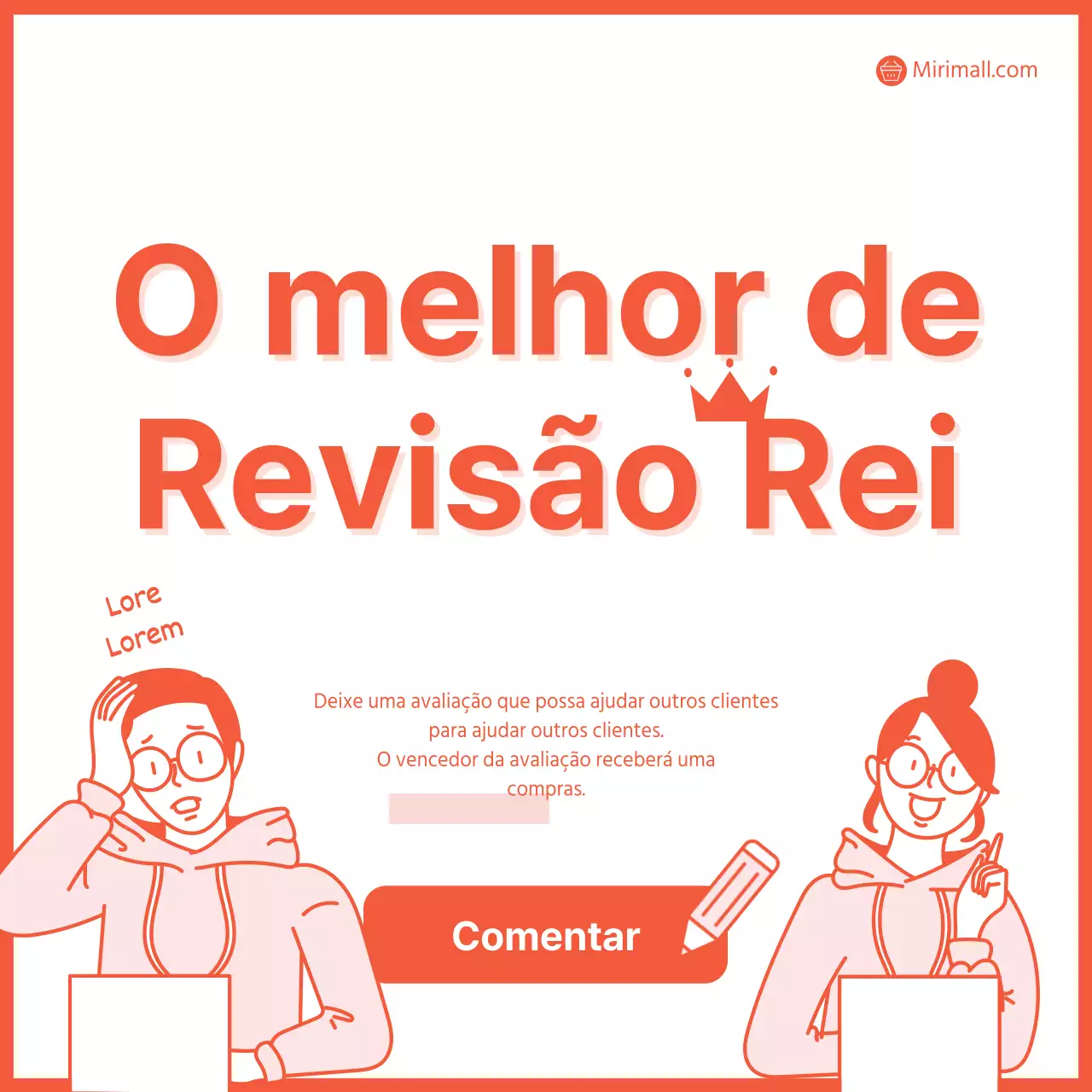 Promover um evento de revisão simples a laranja e branco