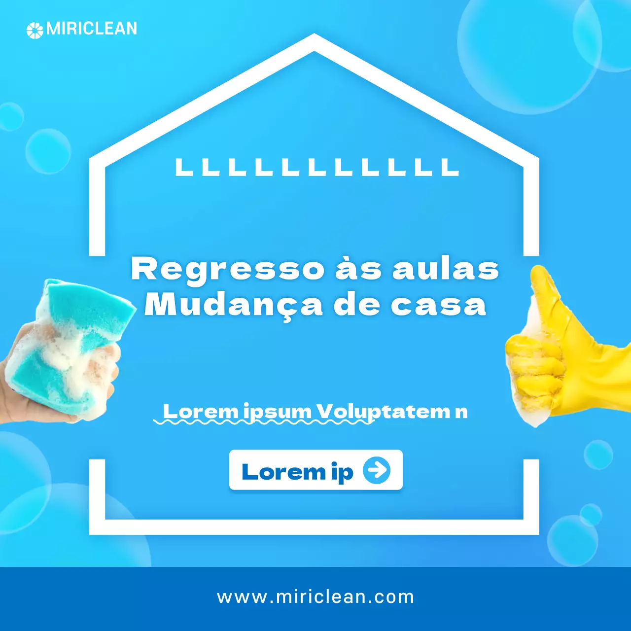Promova a sua empresa de limpeza de mudanças com um tema azul claro e limpo