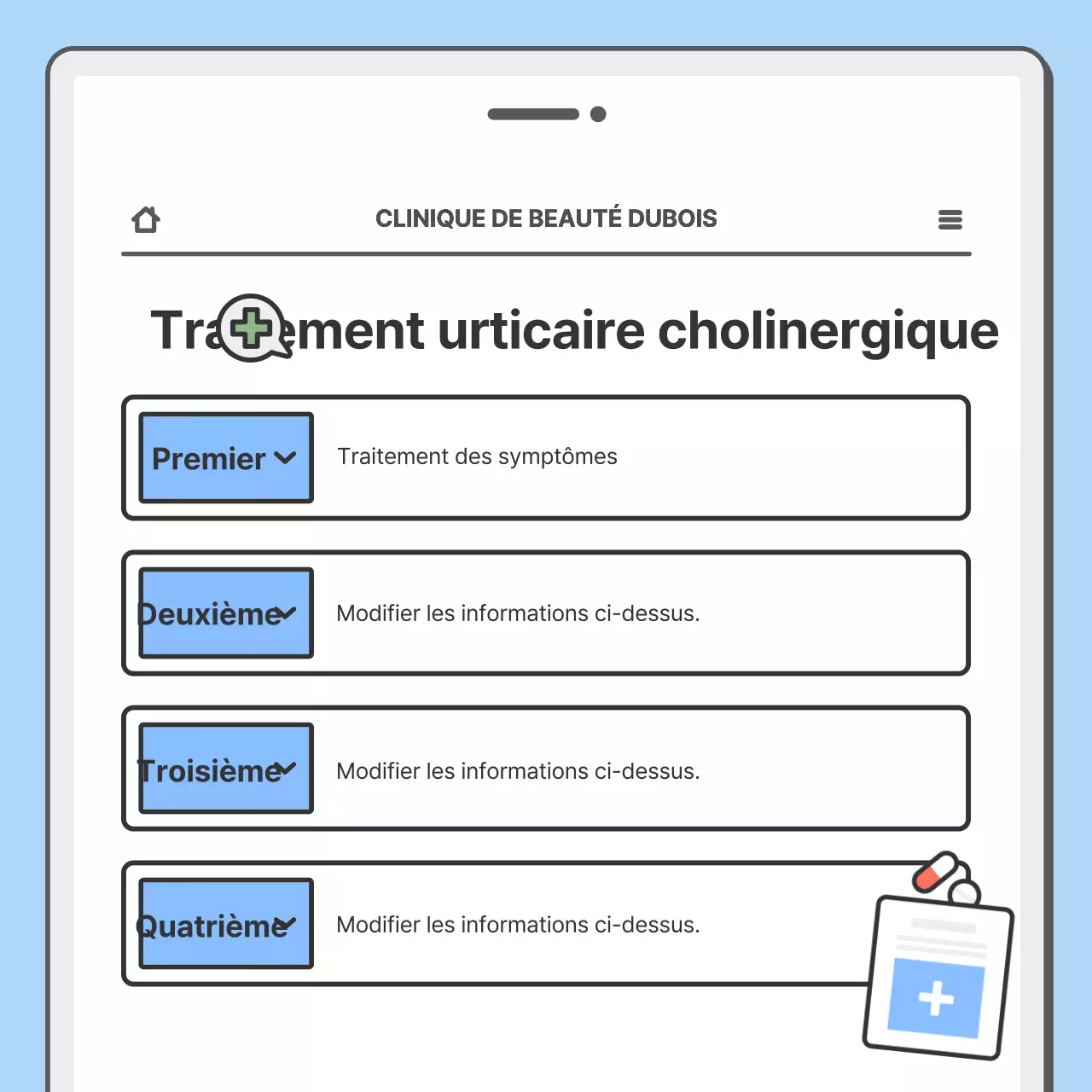 Faites la promotion de votre hôpital avec un joli concept de mobile en bleu clair