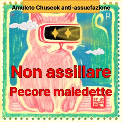 Amuleto orientale antinfortunistico in tweet rosso e verde