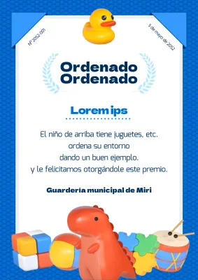 Lista de la guardería en blanco y azul