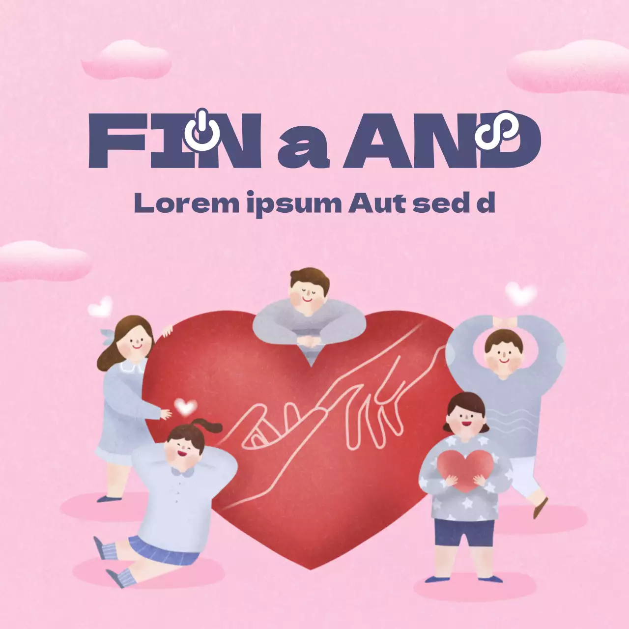 Rosa pastel cálido y lindo ilustración concepto donación de órganos tema