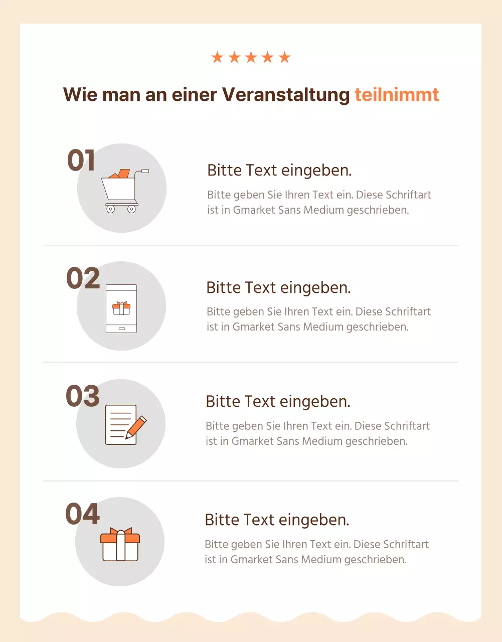 Braune und orangefarbene Rückblicke Veranstaltungsseite