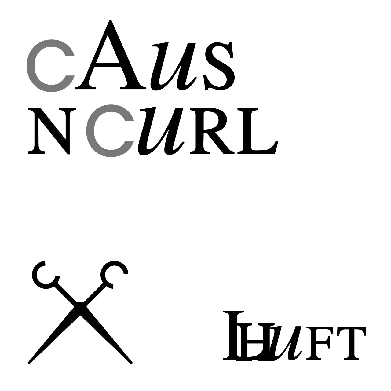 Ein klassisch anmutendes Ladenschild mit weißem und schwarzem Text für einen Friseursalon und einer Illustration einer Schere.