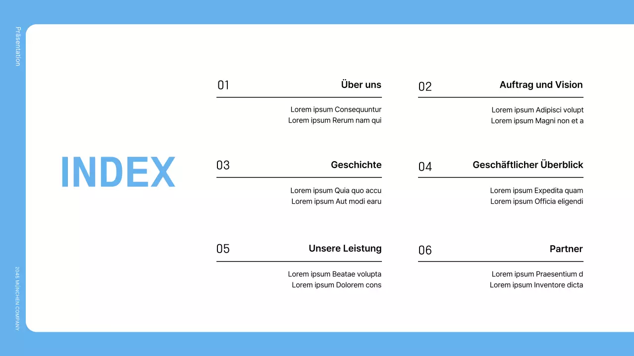 Ein einfaches blaues Anschreiben an ein Unternehmen