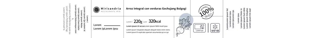 Blanco simple ilustración arroz instantáneo etiqueta de alimentos