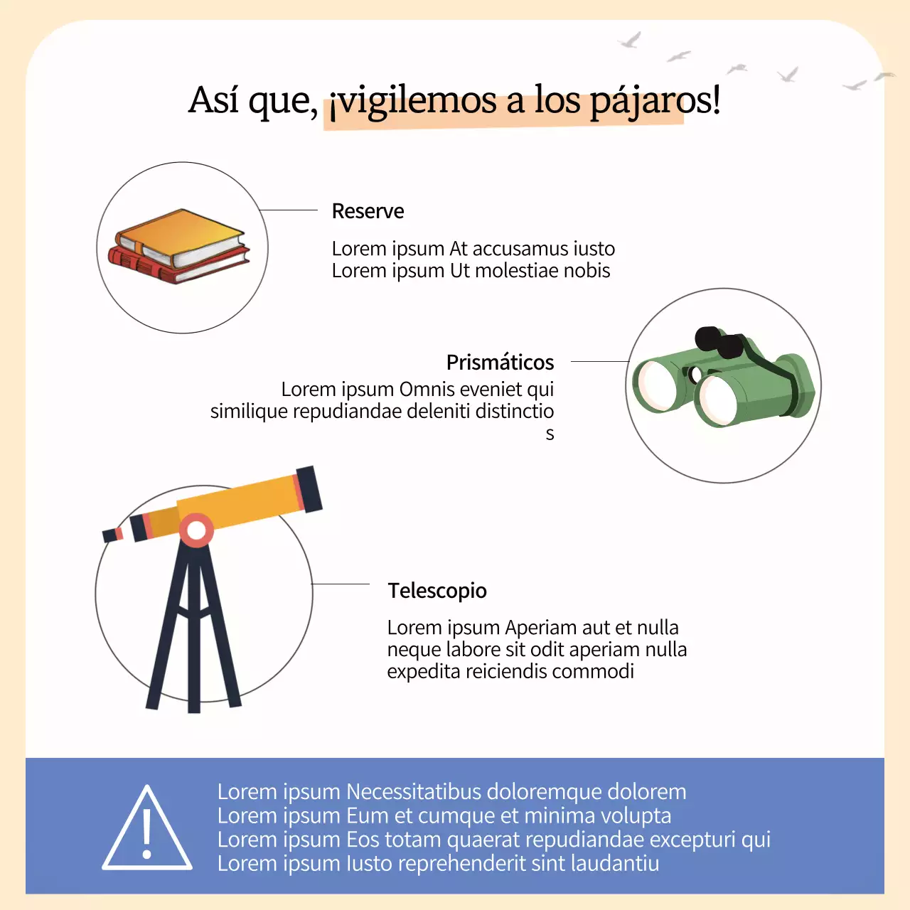 Una sencilla guía de aves migratorias amarilla y naranja