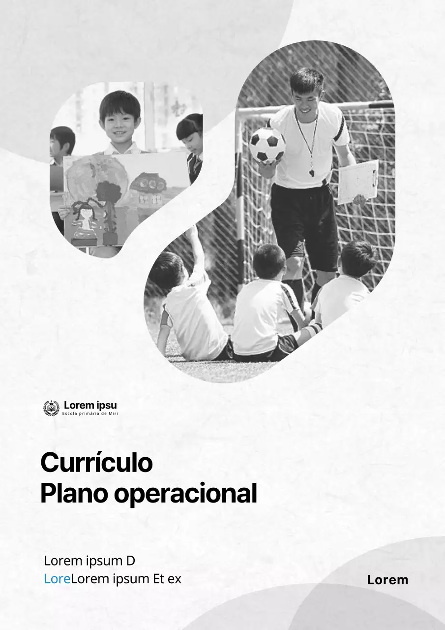 Um relatório para escolas com um conceito de fotografia a preto e branco