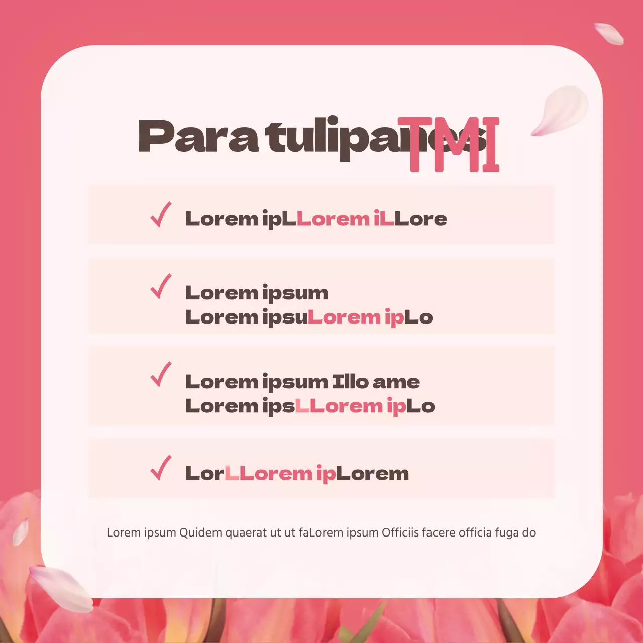 Flor de tulipán en rosaTarjeta de diccionarioDiseño de noticias