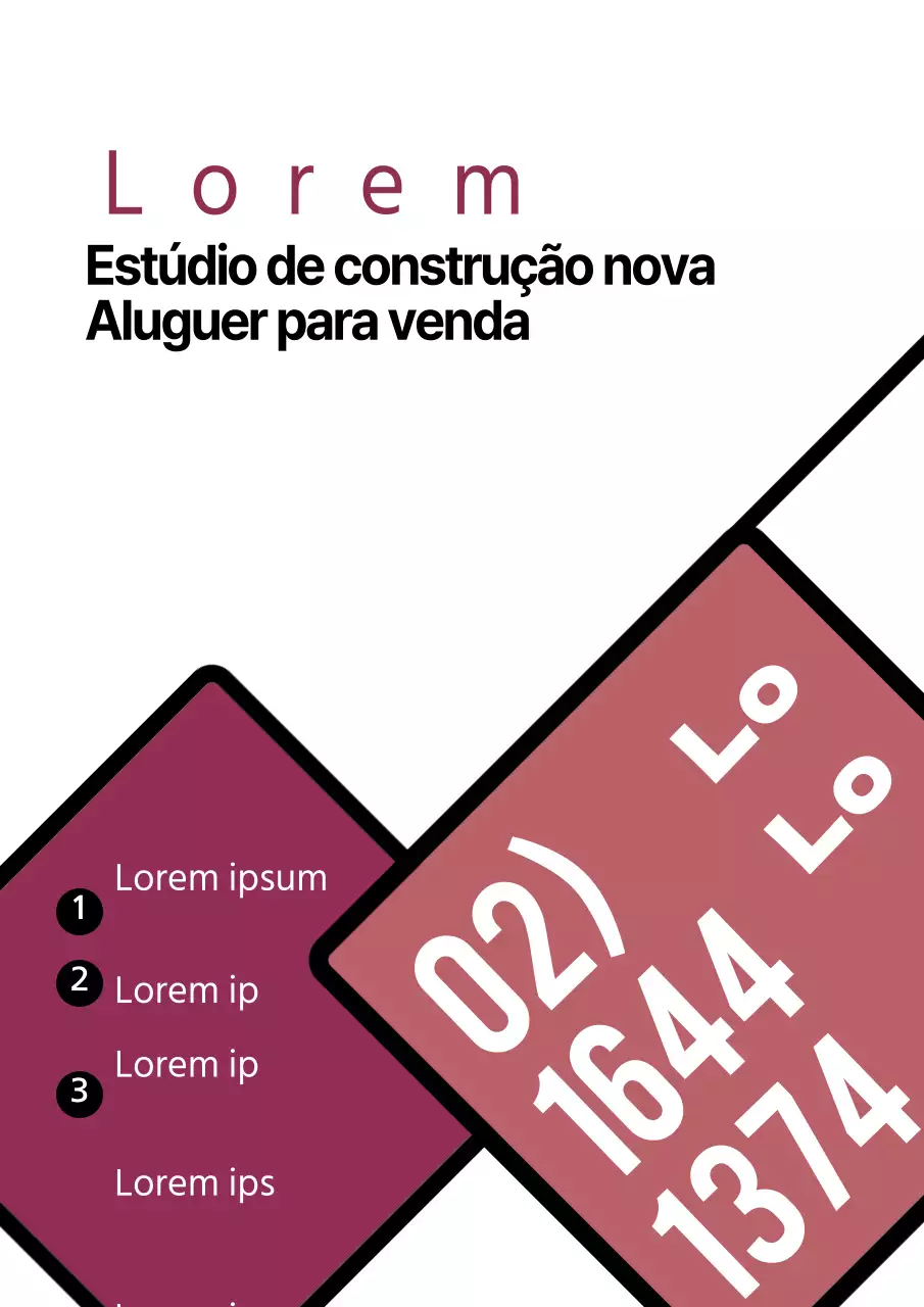 Propriedade simples para venda com formas roxas para promover propriedades de aluguer