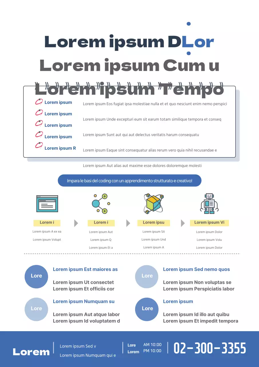 Promuovere i Bizcoding Labs con icone blu relative alla scienza