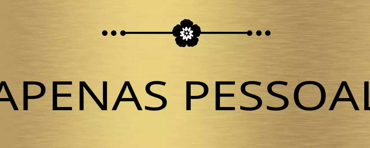 Sinalética simples de espaço reservado com nomes de áreas de pessoal a preto e ilustrações de linhas florais