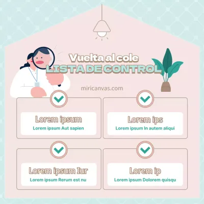 Una bonita lista de control para la vuelta al cole en azul claro y rosa