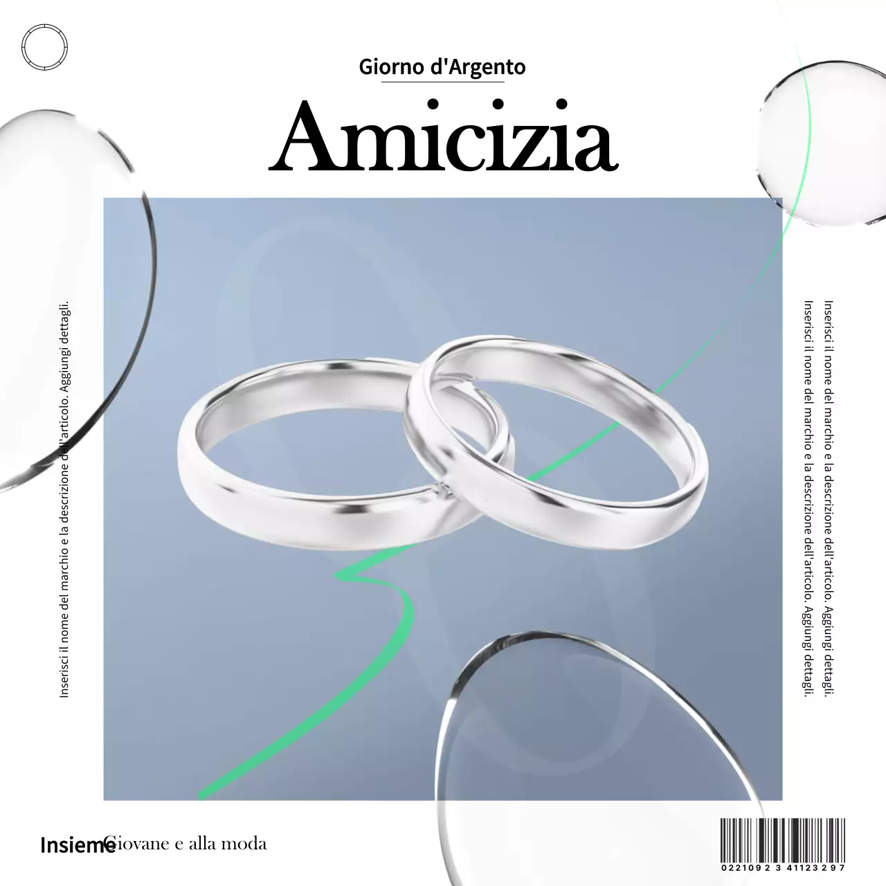 Promuovere un anello dell'amicizia in bianco e azzurro