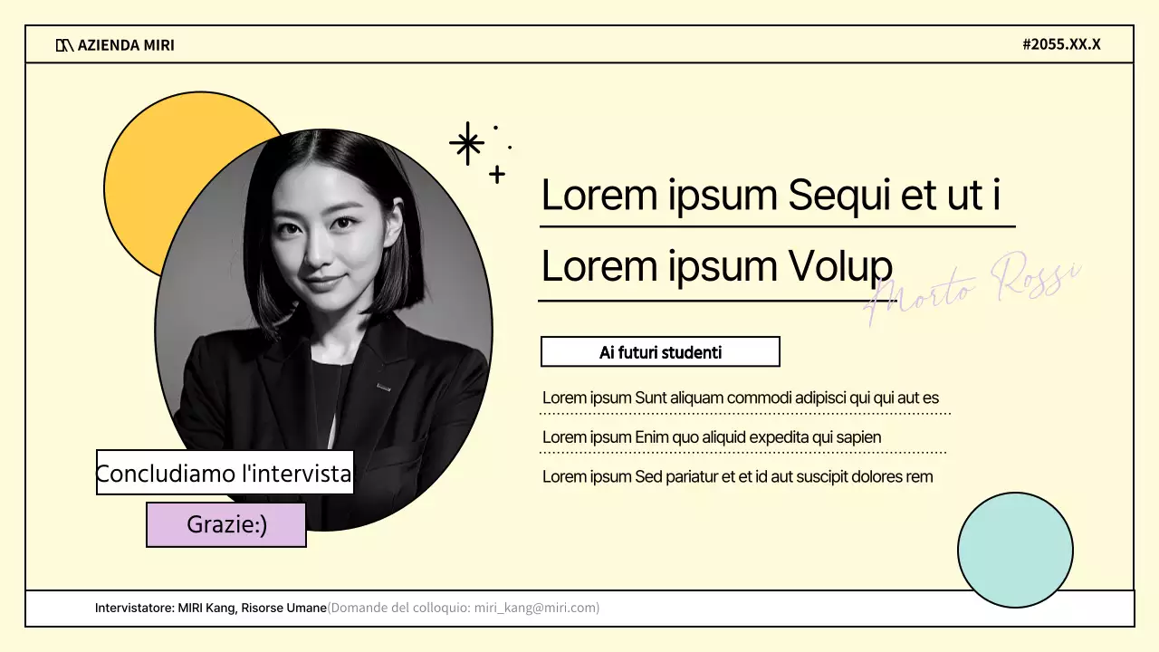 Un colloquio di lavoro kitsch in viola e giallo