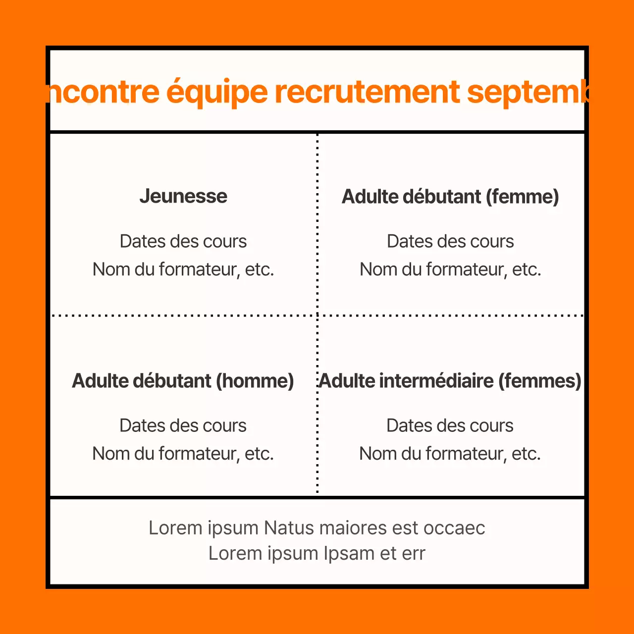 Promouvoir l'adhésion avec un centre sportif orange et moderne