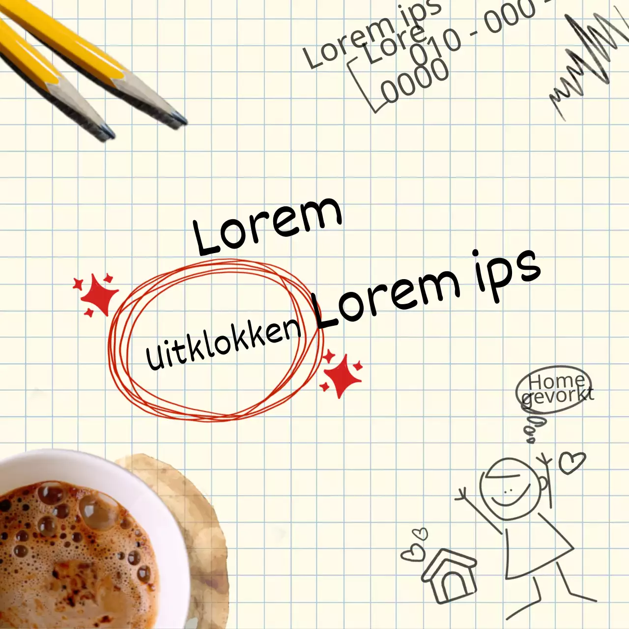 Promoot B-kwaliteit emotie met een doodle op de achtergrond van je notities