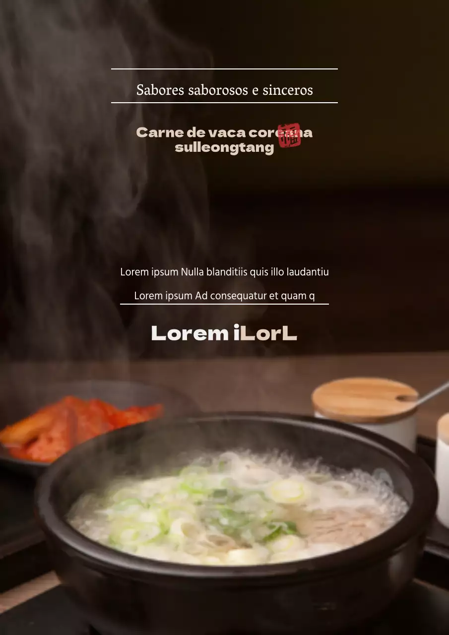 Promover um menu oden nabe atmosférico de inverno com um conceito negro e luxuoso