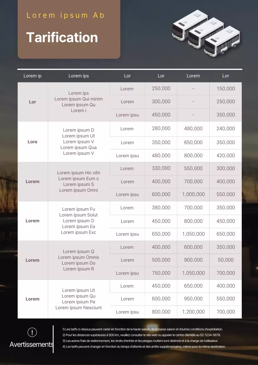 Bus charter dans les tons bruns