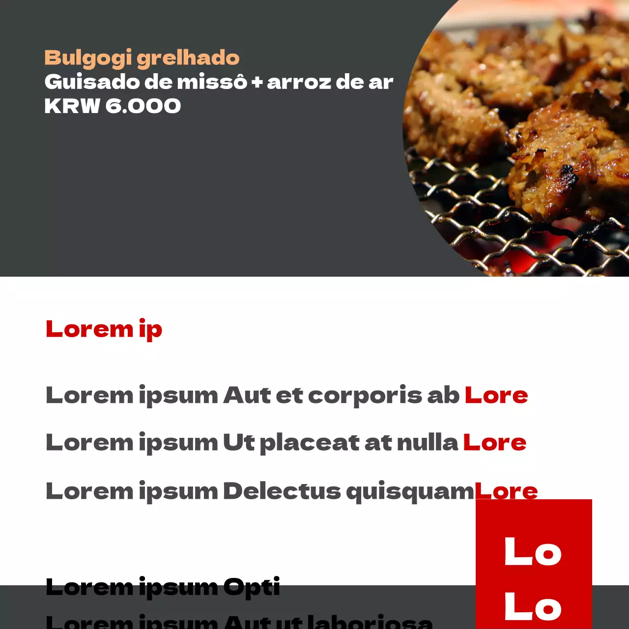 Bulgogi grelhado