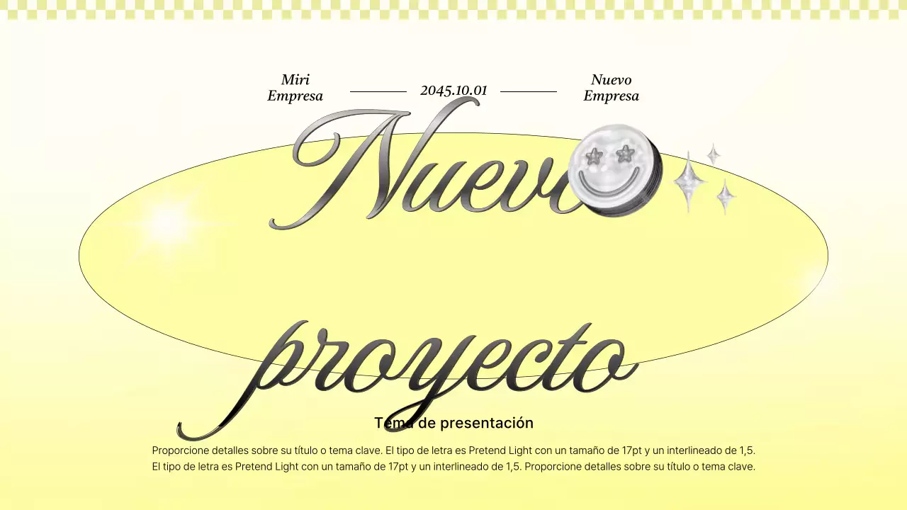 Kitschy propuesta de proyecto empresarial en amarillo