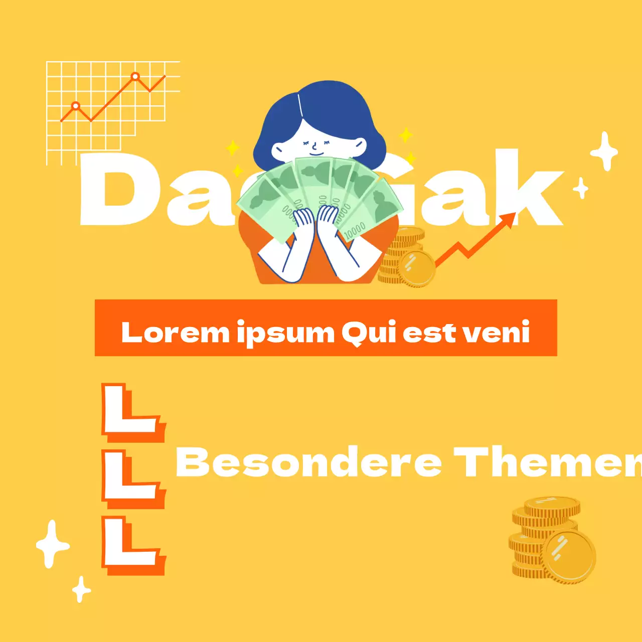 Gelb hervorgehobener Finanztext Illustration