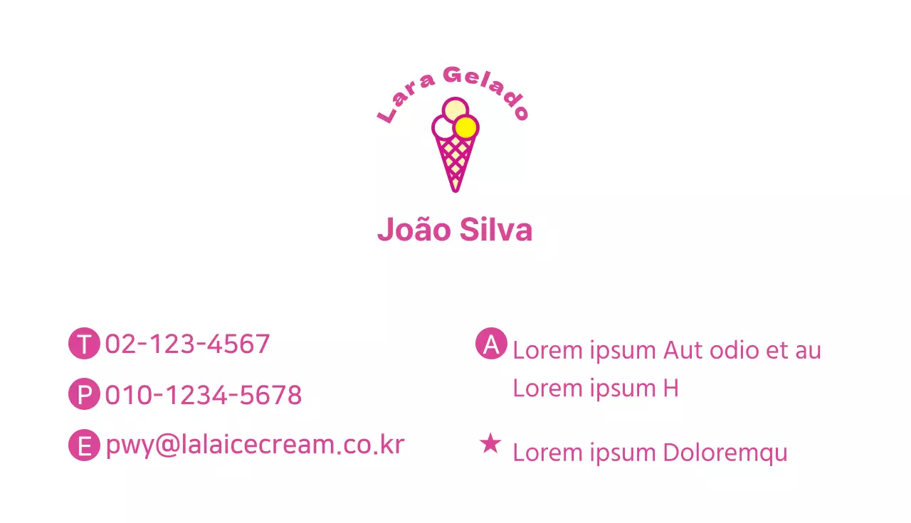 Cartão de visita Lara Ice Cream